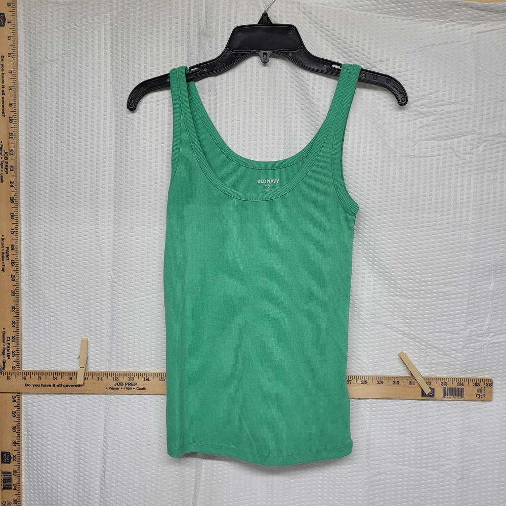 Old Navy First-Layer Green Ribbed Scoop Neck Tank Top Small